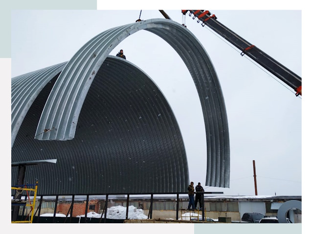 Полукруглые ангары в Пугачеве